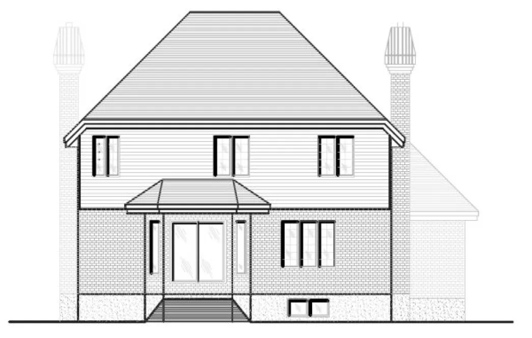 Rear Elevation for House Plan #420914