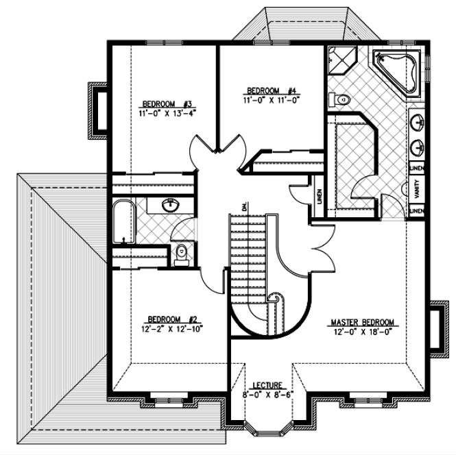 Second Floor Plan for House Plan #420914