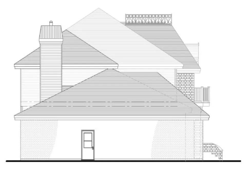 Left Elevation for House Plan #420124