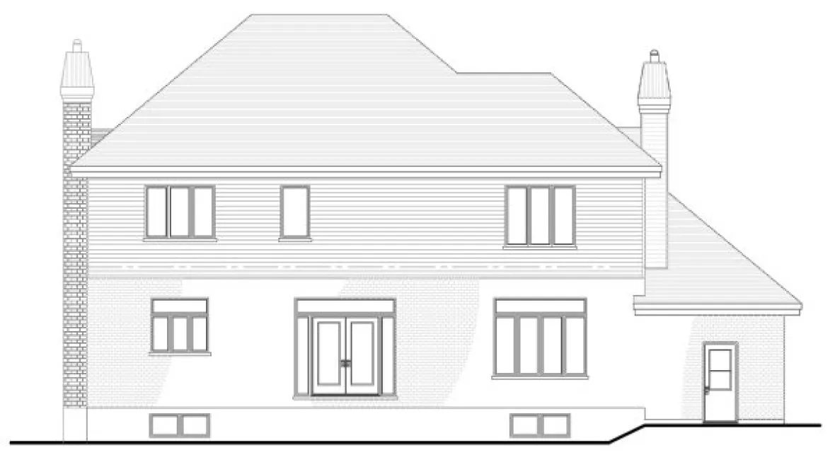 Rear Elevation for House Plan #420124