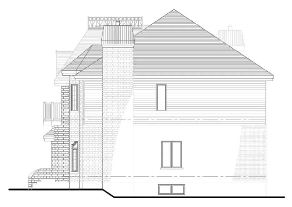 Right Elevation for House Plan #420124