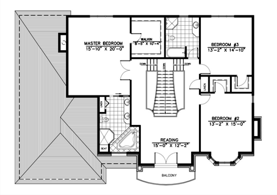 Second Floor Plan for House Plan #420124