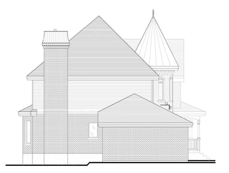 Left Elevation for House Plan #420324