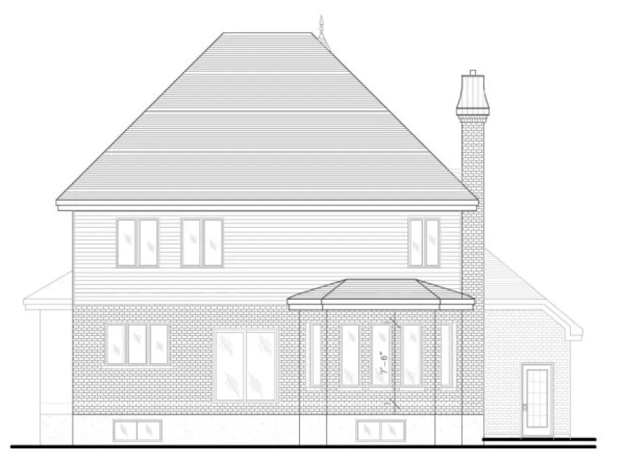 Rear Elevation for House Plan #420324