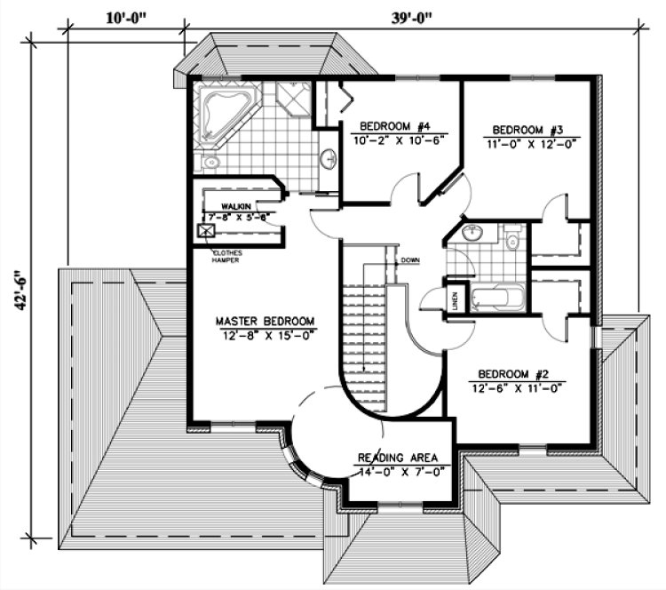 Second Floor Plan for House Plan #420324