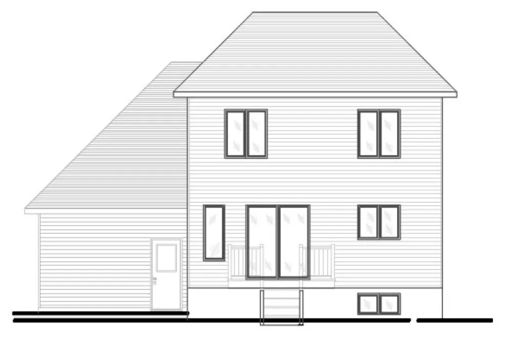 Rear Elevation for House Plan #420424