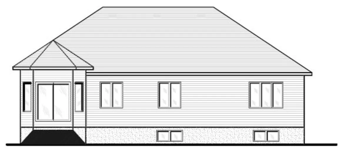 Rear Elevation for House Plan #420524