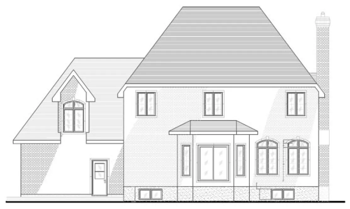 Rear Elevation for House Plan #420724