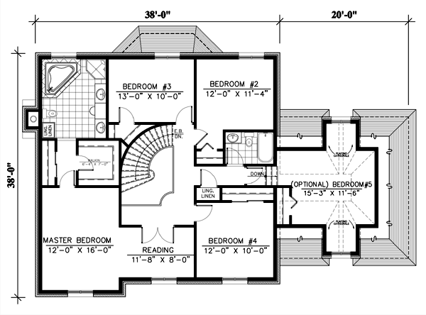 Second Floor Plan for House Plan #420724