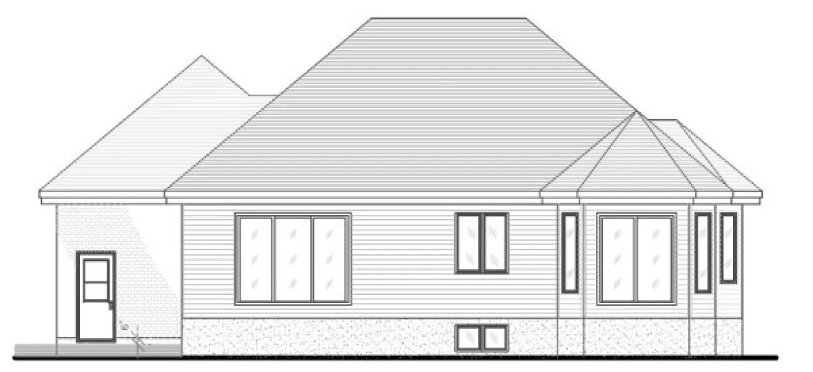 Rear Elevation for House Plan #422824
