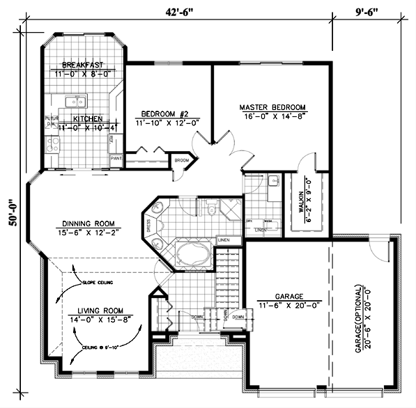 Main Floor Plan for House Plan #422824