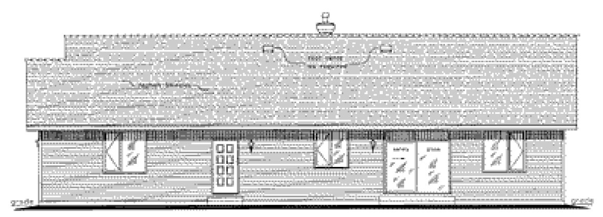 Rear Elevation for House Plan #130044