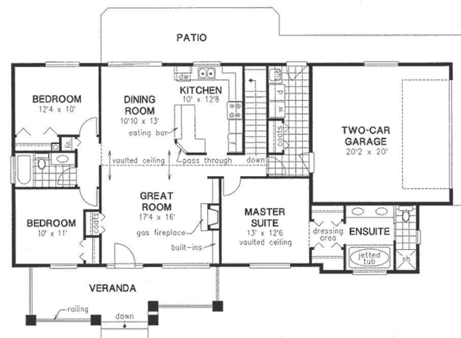 Main Floor Plan for House Plan #130044