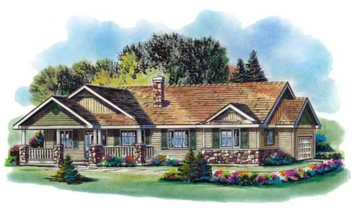 Full Rendering for House Plan #130044