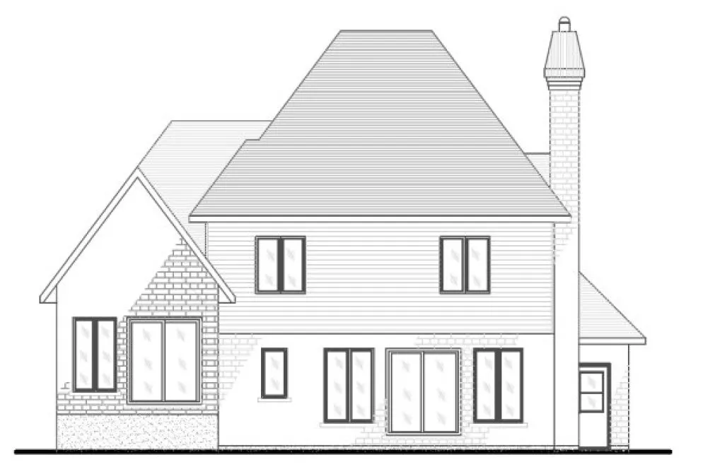 Rear Elevation for House Plan #420924