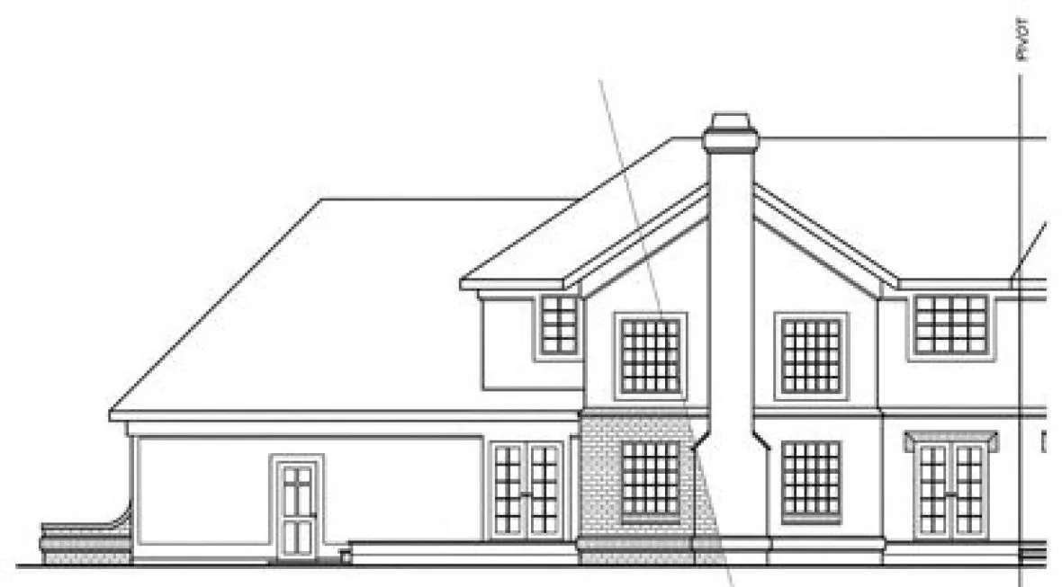 Rear Elevation for House Plan #345501