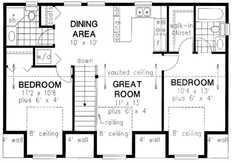 Second Floor Plan for House Plan #133354
