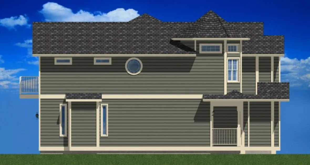 Left Elevation for House Plan #195148