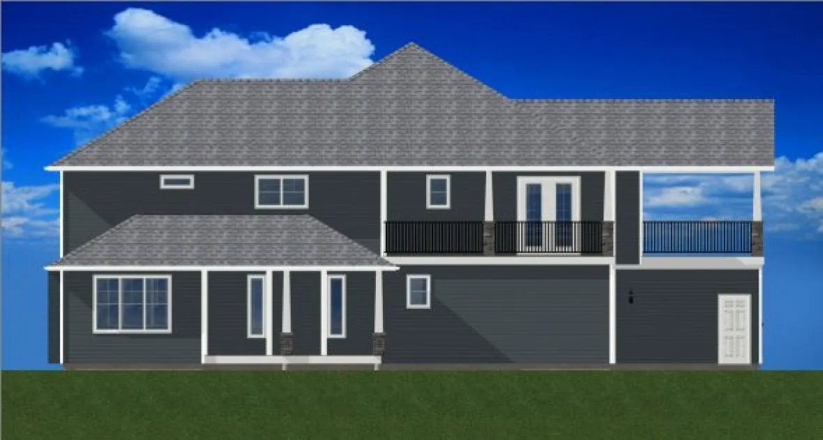 Rear Elevation for House Plan #195170