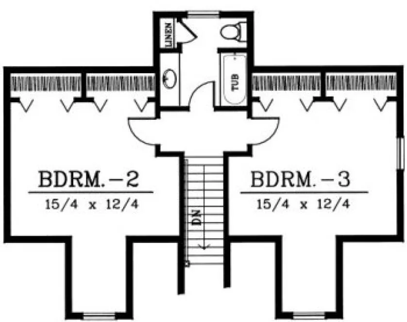 Second Floor Plan for House Plan #235120