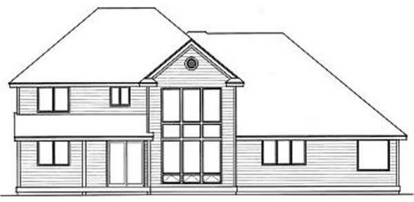 Rear Elevation for House Plan #238120