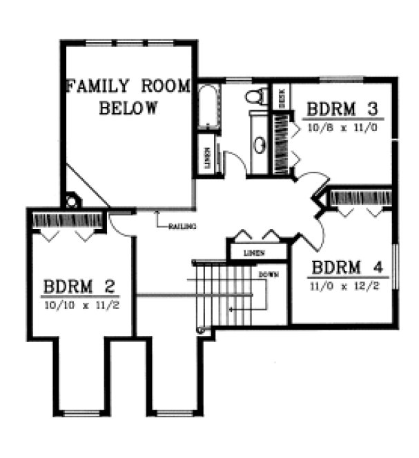 Second Floor Plan for House Plan #238120