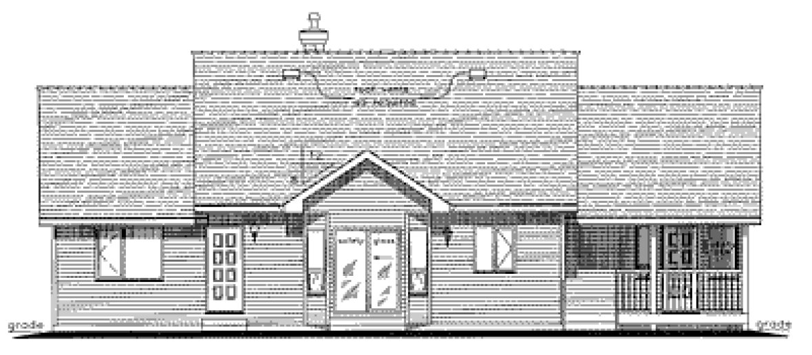 Rear Elevation for House Plan #131044
