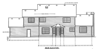 Rear Elevation for House Plan #239121