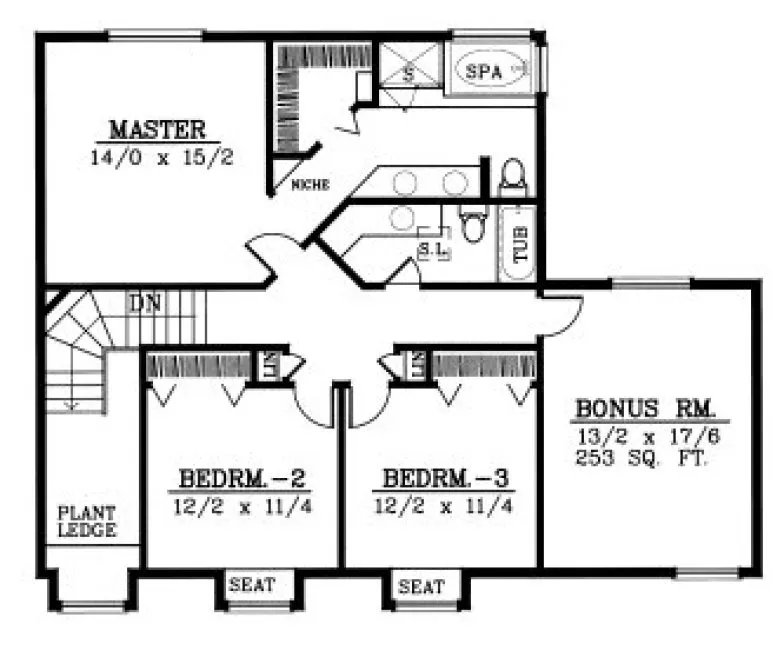 Second Floor Plan for House Plan #239121