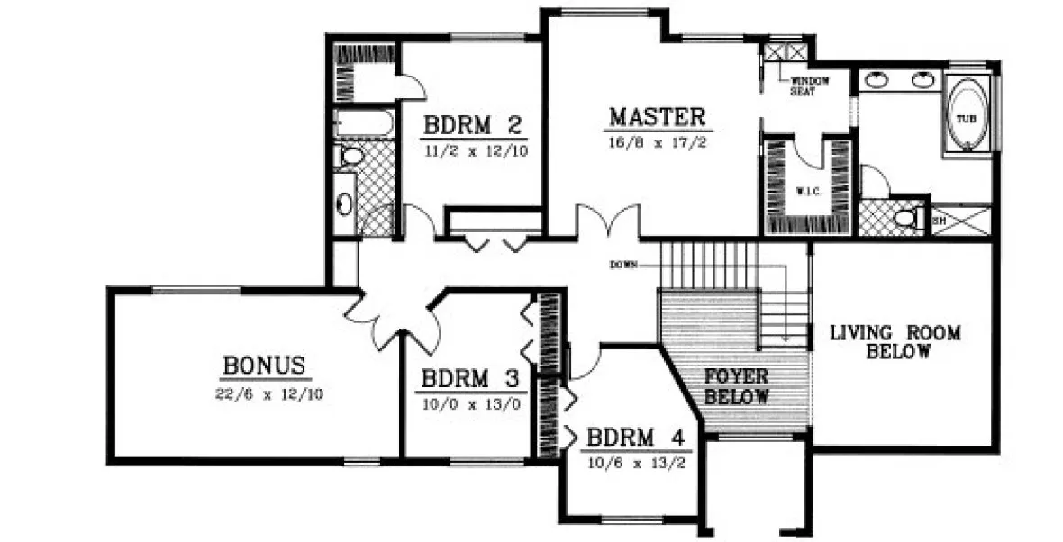 Second Floor Plan for House Plan #230221