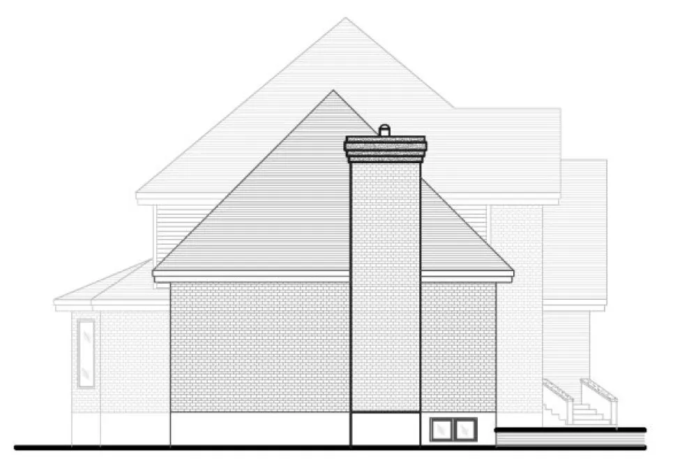 Left Elevation for House Plan #420034