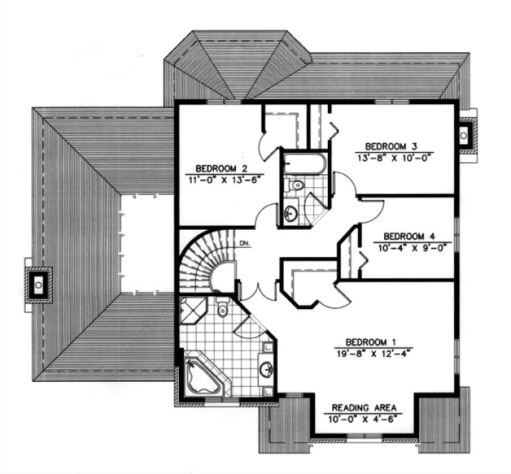 Second Floor Plan for House Plan #420034