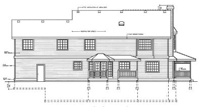 Rear Elevation for House Plan #232221