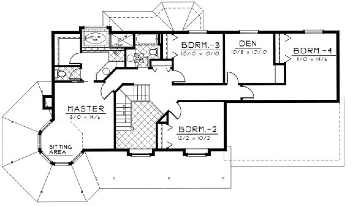 Second Floor Plan for House Plan #232221