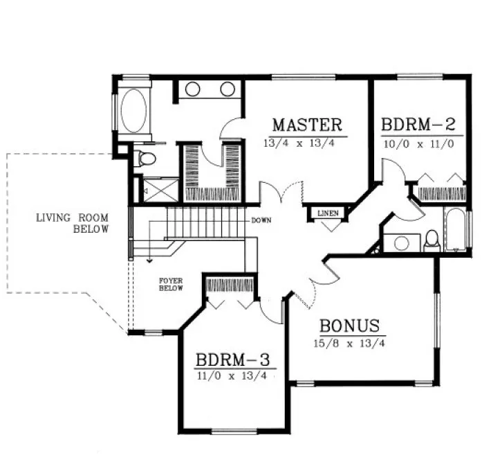 Second Floor Plan for House Plan #234221