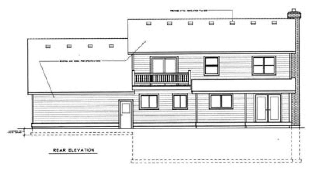 Rear Elevation for House Plan #235221