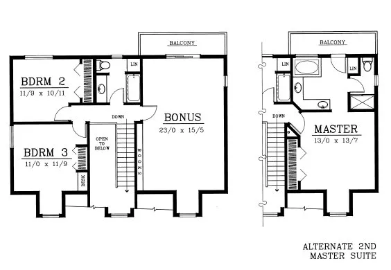 Second Floor Plan for House Plan #235221