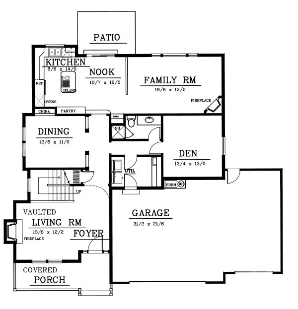 Main Floor Plan for House Plan #236221