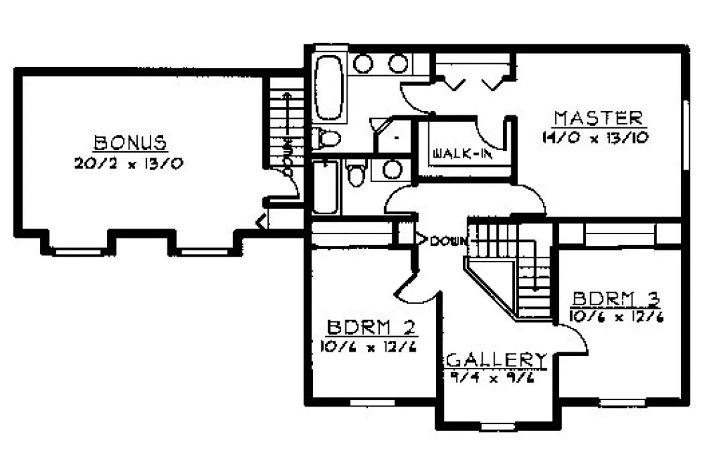 Second Floor Plan for House Plan #237221
