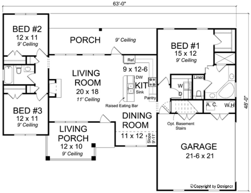 Main Floor Plan for House Plan #242541