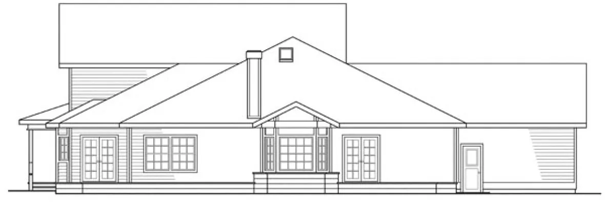 Rear Elevation for House Plan #349501