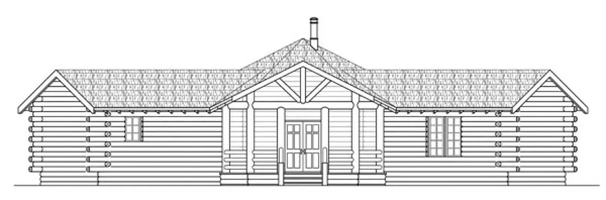 Rear Elevation for House Plan #342601