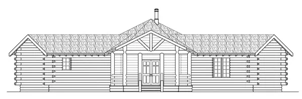 Rear Elevation for House Plan #342601