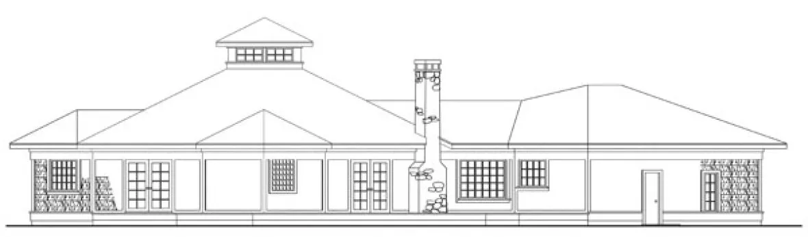Rear Elevation for House Plan #343701