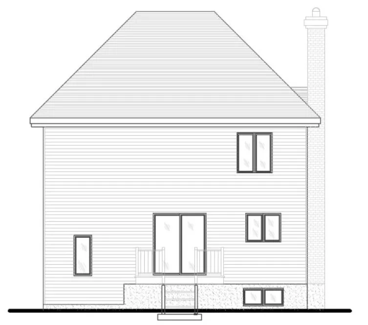 Rear Elevation for House Plan #420834