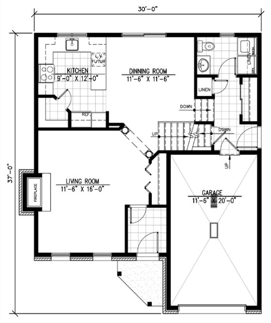 Main Floor Plan for House Plan #420834