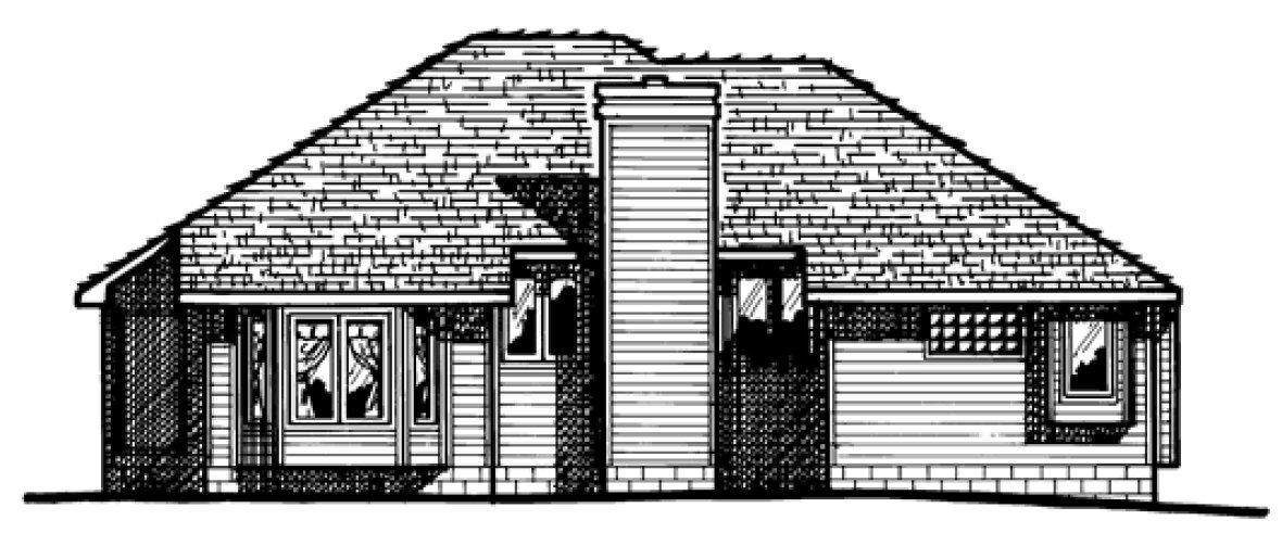 Rear Elevation for House Plan #153292
