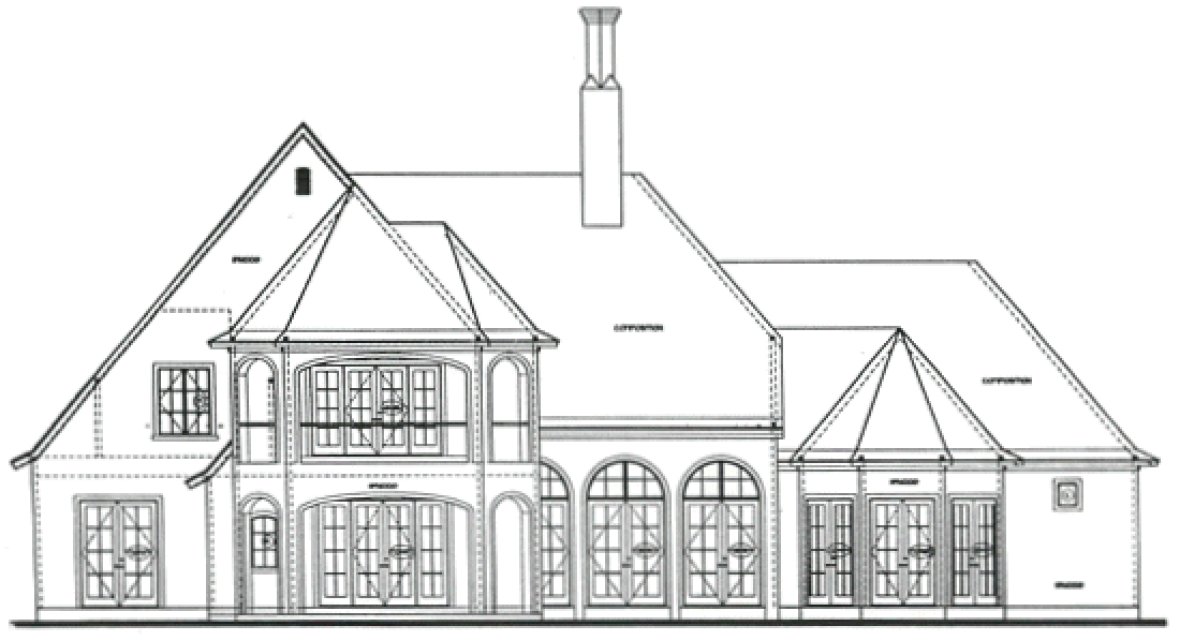 Rear Elevation for House Plan #154529