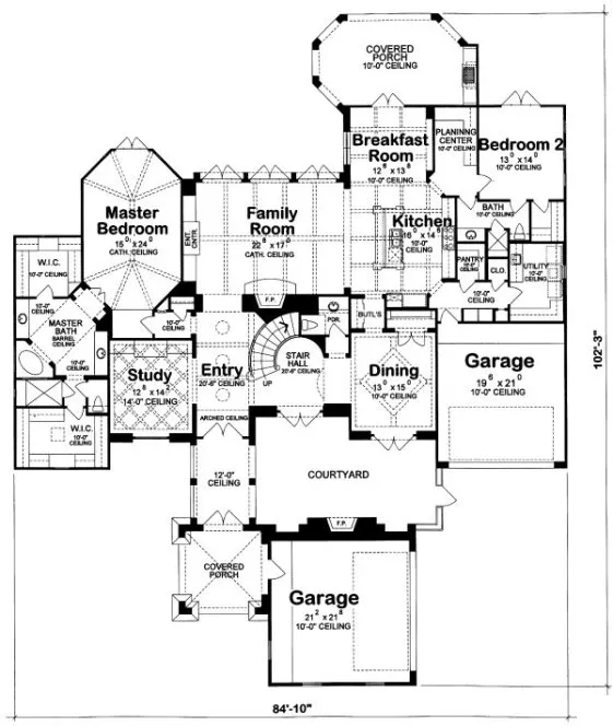 Main Floor Plan for House Plan #154529