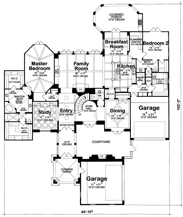 Main Floor Plan for House Plan #154529